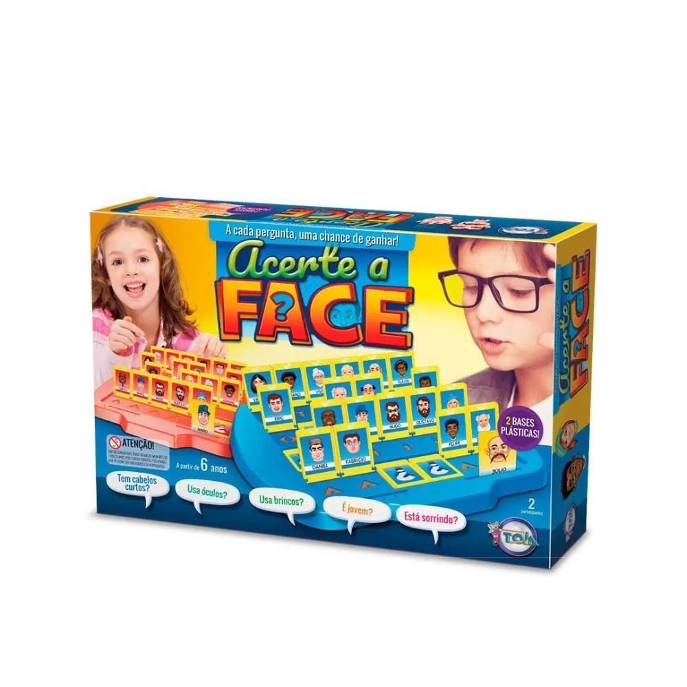 Jogo de Tabuleiro Acerte a Face 48 Figuras Toia - Amarelo