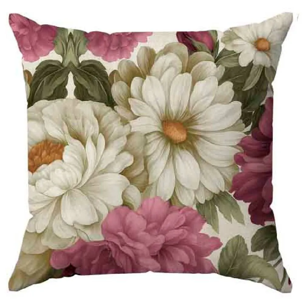 Almofada Decorativa 45X45 cm Estampada - Floral Fúcsia