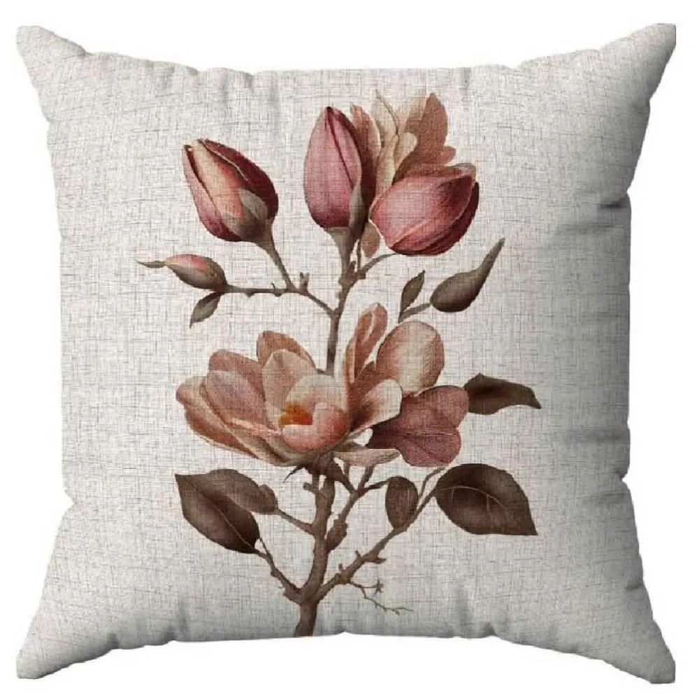 Almofada Decorativa Estampada 45X45cm Naturalle - Tulipa Rosa