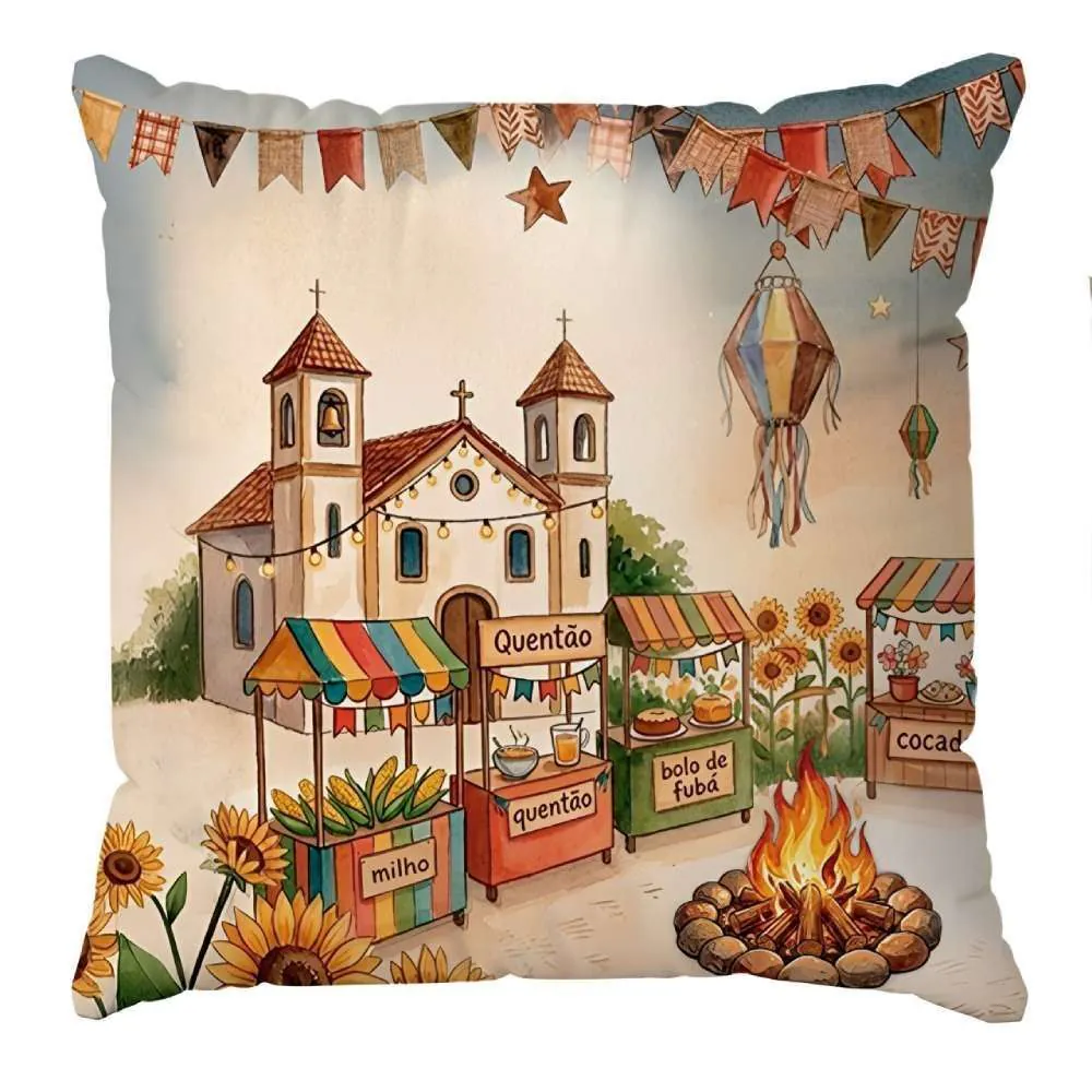 Almofada Decorativa Festa Junina 45X45cm São João - Arraia