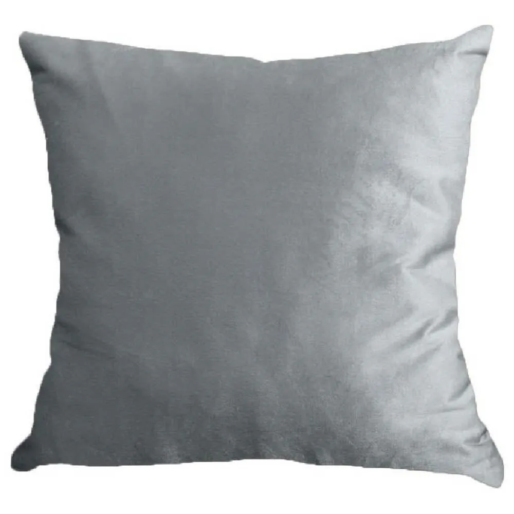 Almofada Decorativa 50X50cm Veludo Italiano Liso - Cinza