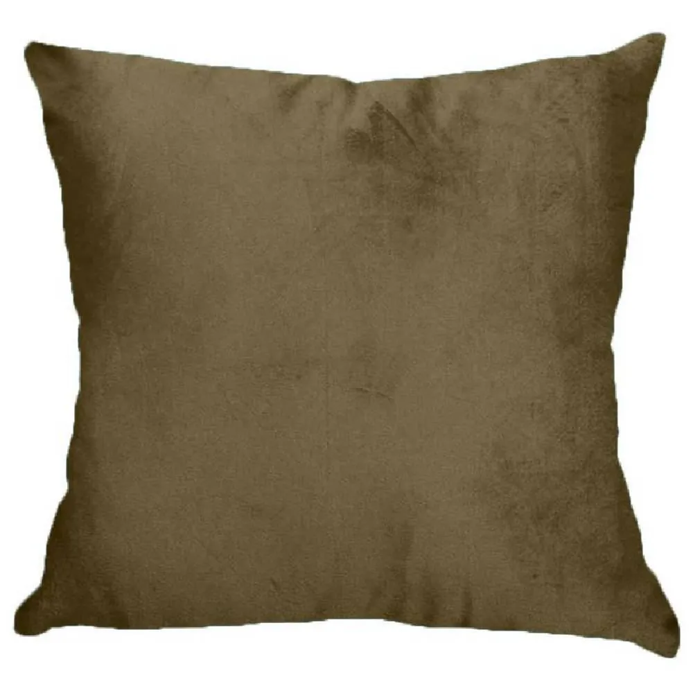 Almofada Decorativa 50X50cm Veludo Italiano Liso - Marrom