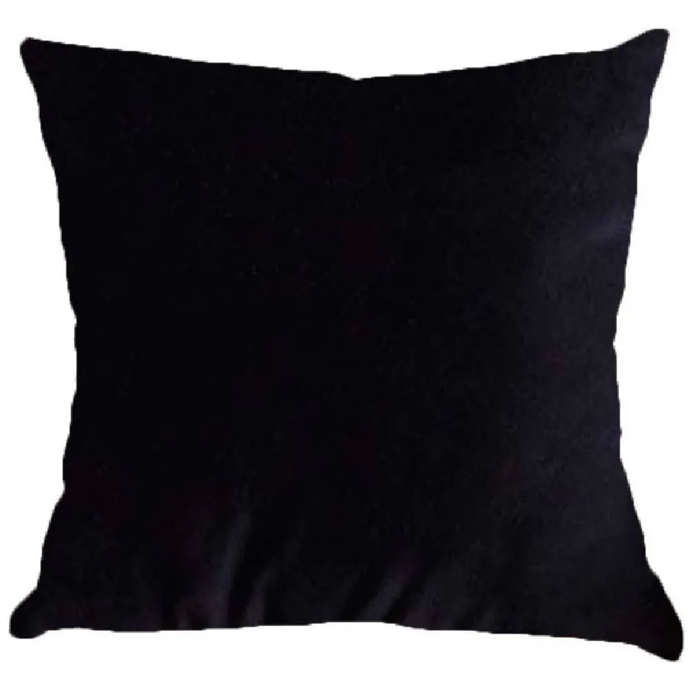 Almofada Decorativa 50X50cm Veludo Italiano Liso - Preto