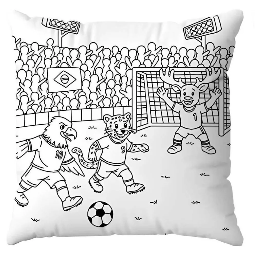 Almofada Decorativa Infantil para Colorir 38X38 cm - Copa 2026