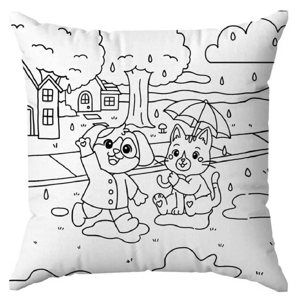 Almofada Decorativa Infantil para Colorir 38X38 cm - Pet