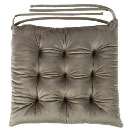 Assento Futton 42X42 cm Veludo Italiano - Preto