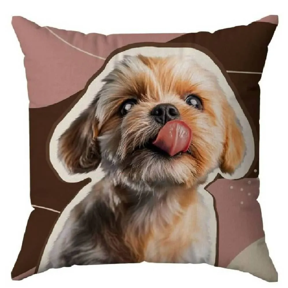 Almofada Decorativa 43X43cm Pets - Yorkie Marrom