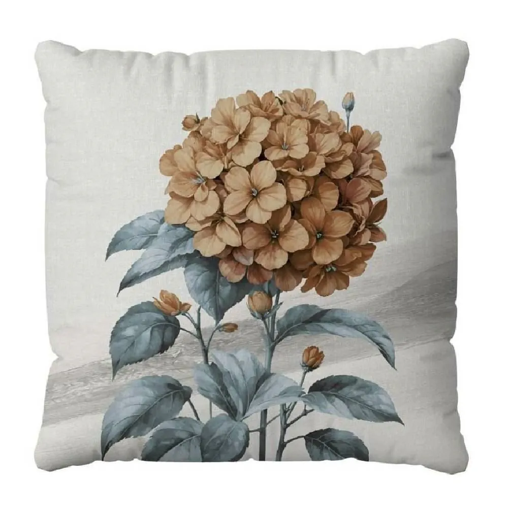 Almofada Veludo 48X48 Cm Estampada - Hortência Azul