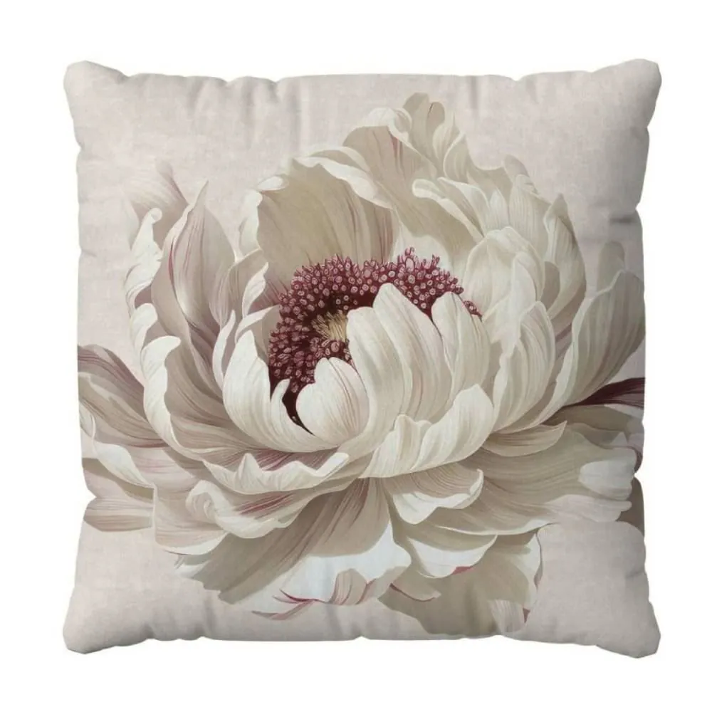 Almofada Veludo 48X48 cm Estampada - Begônia Off