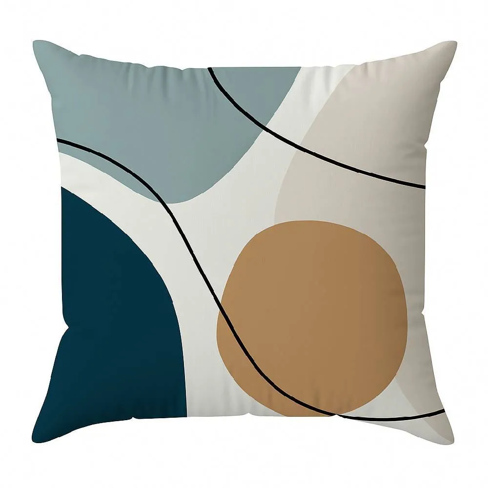 Almofada Veludo 48X48 cm Estampada - Geométrico Azul