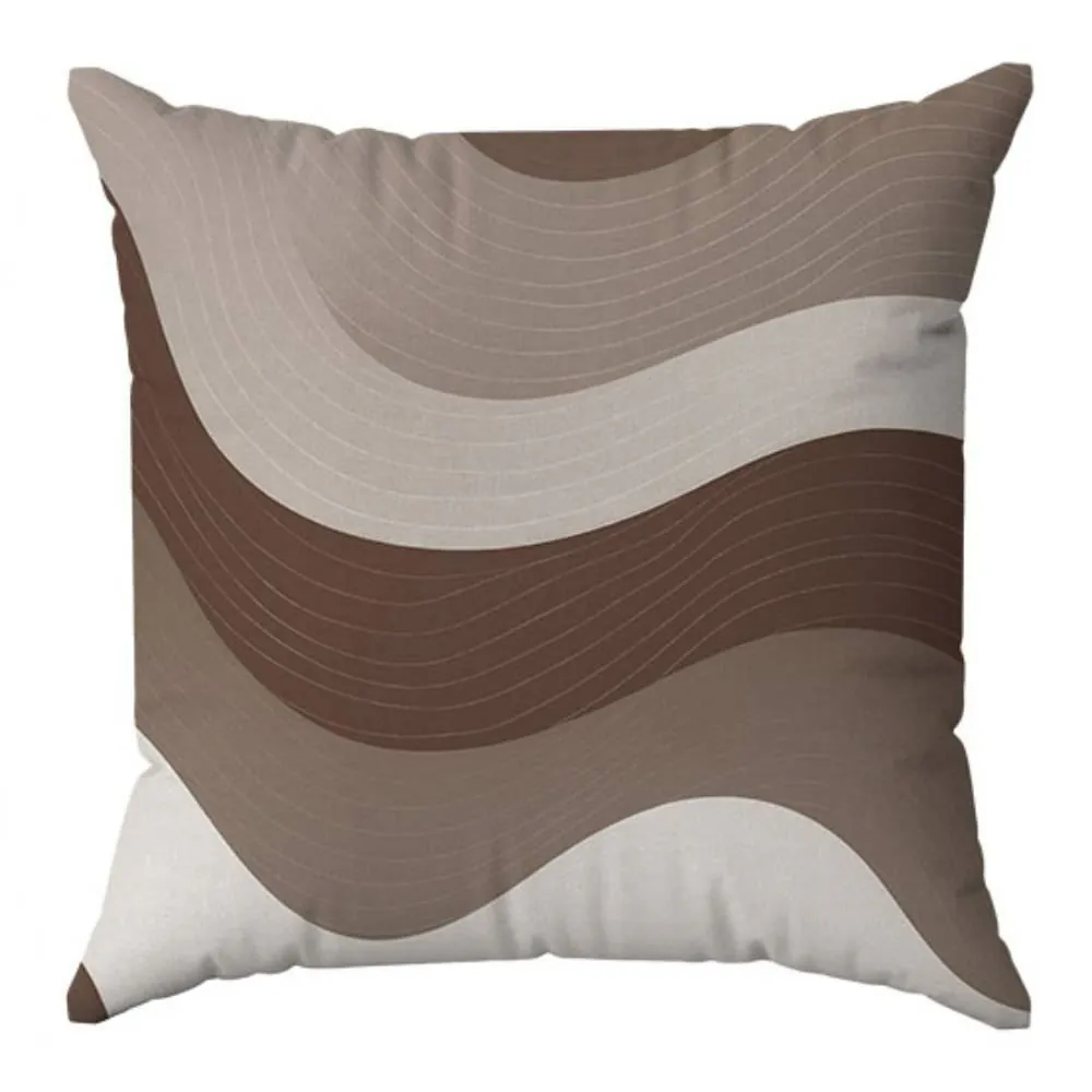 Almofada Veludo Estampado 48X48 - Geometrico Marrom