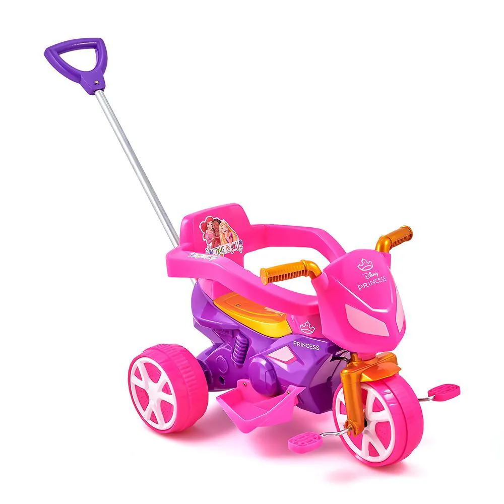 Andador Triciclo Princesa - Usual Brinquedo - Haste para Empurrar