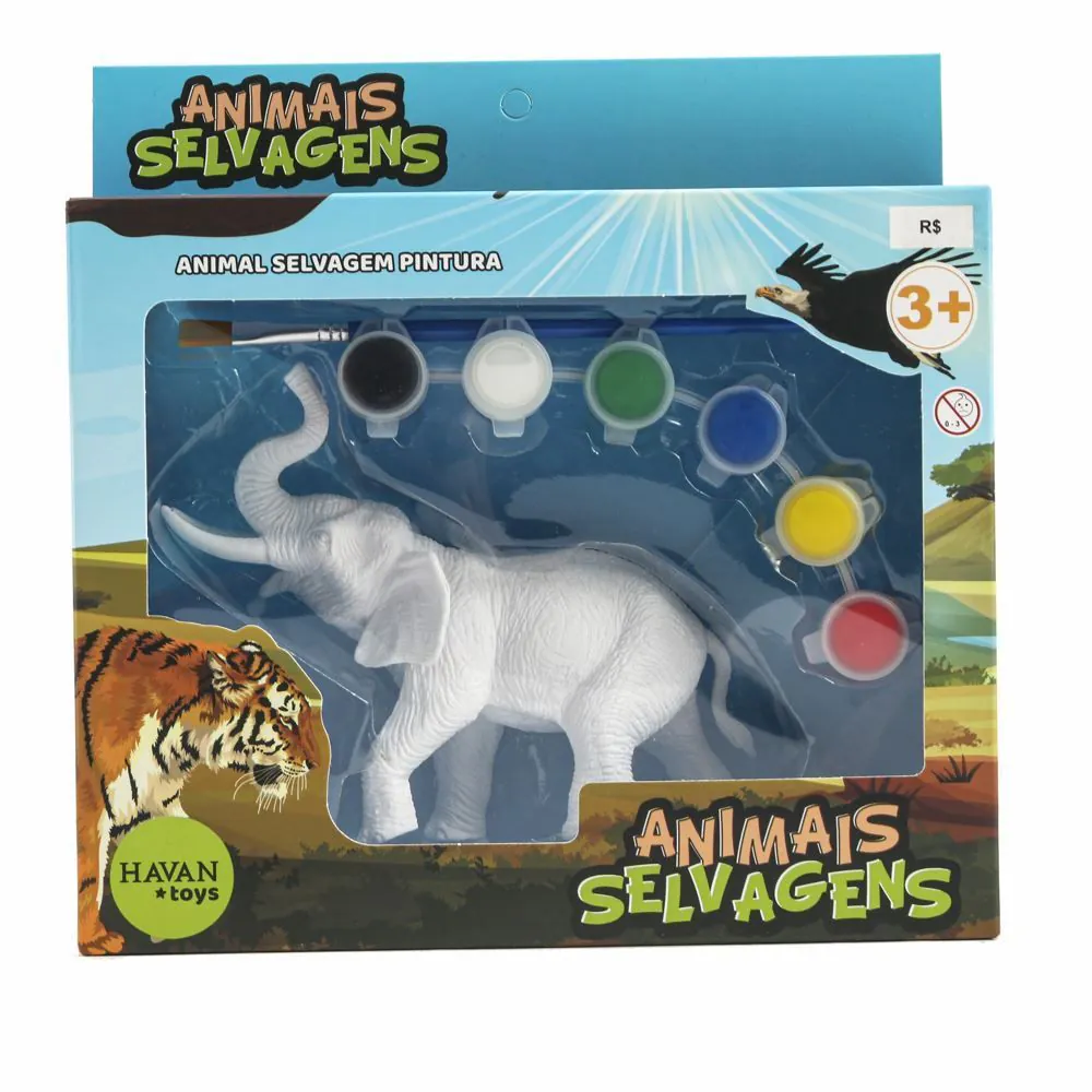 Animais Selvagens Pintura Elefante Toys - HBR0697
