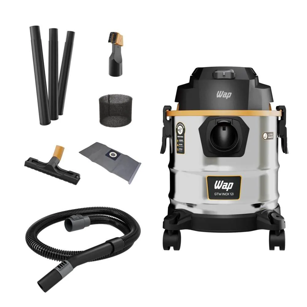 Aspirador de Pó e Água Wap 12 Litros Inox GTW12i 1600W