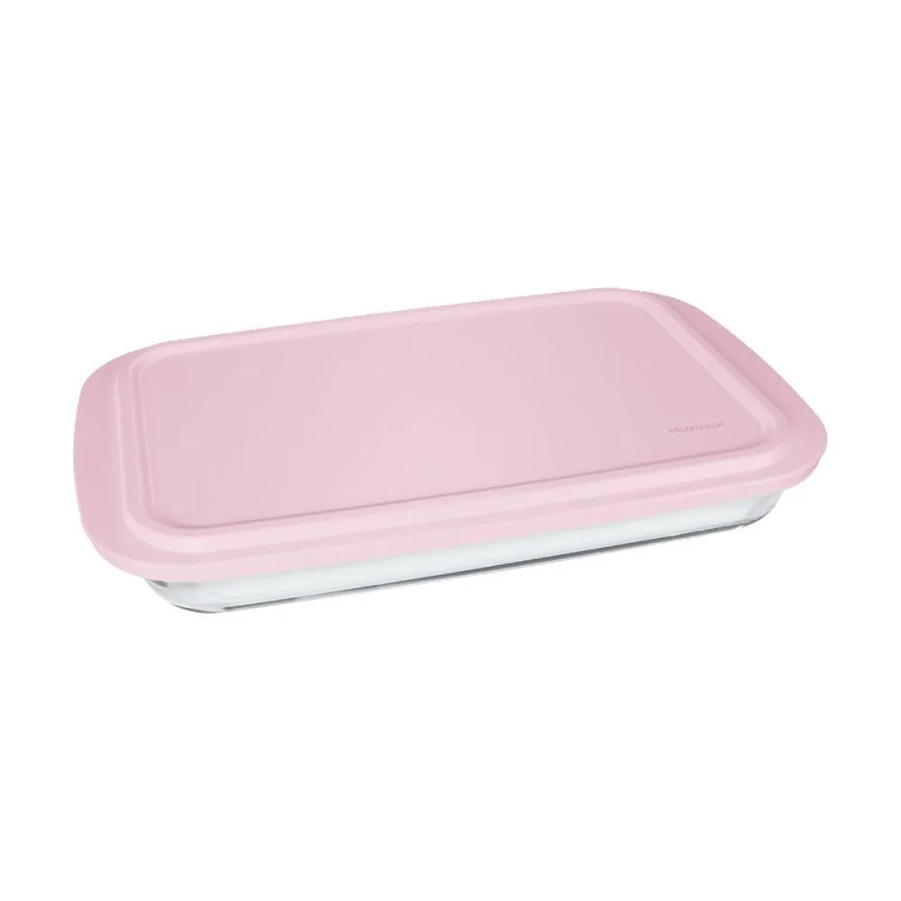 Assadeira Retangular com Tampa Nadir 2,9 Litros - Rosa