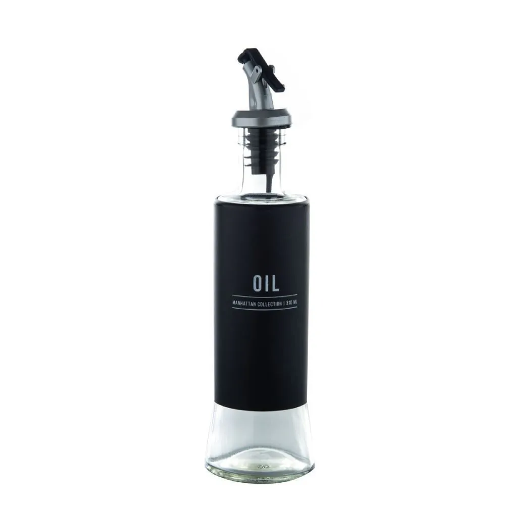 Azeiteiro de Vidro Manhattan Hauskraft 310Ml - Preto e Transparente