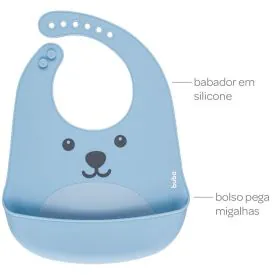 Babador de Silicone com Pega Migalhas Gumy - Rosa