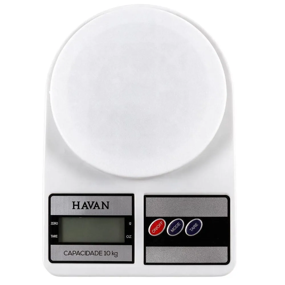 Balança de Cozinha Digital Suporta até 10Kg - Branco