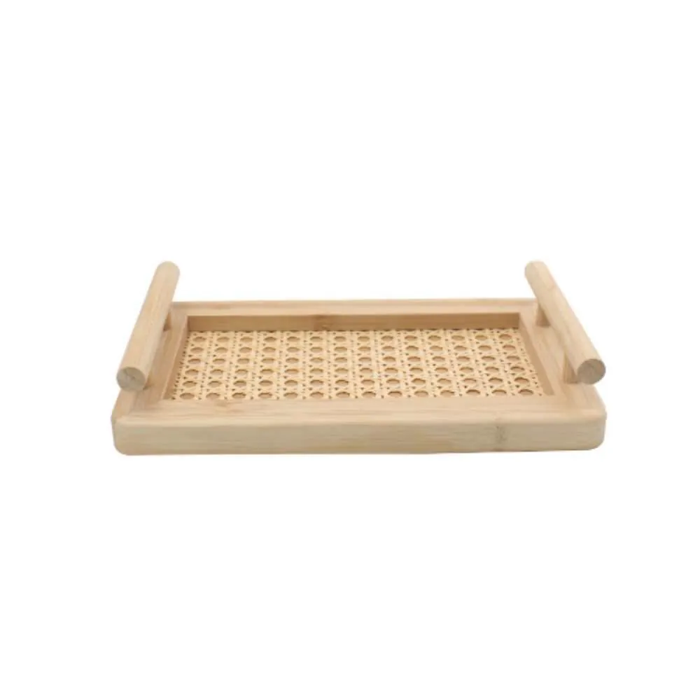 Bandeja Alça de Bambu - 25Cm