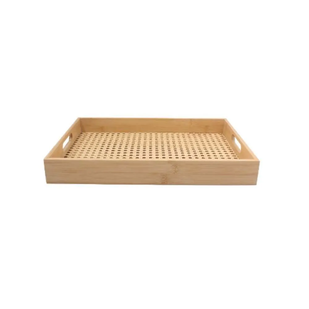 Bandeja de Bambu Retangular - 39Cm