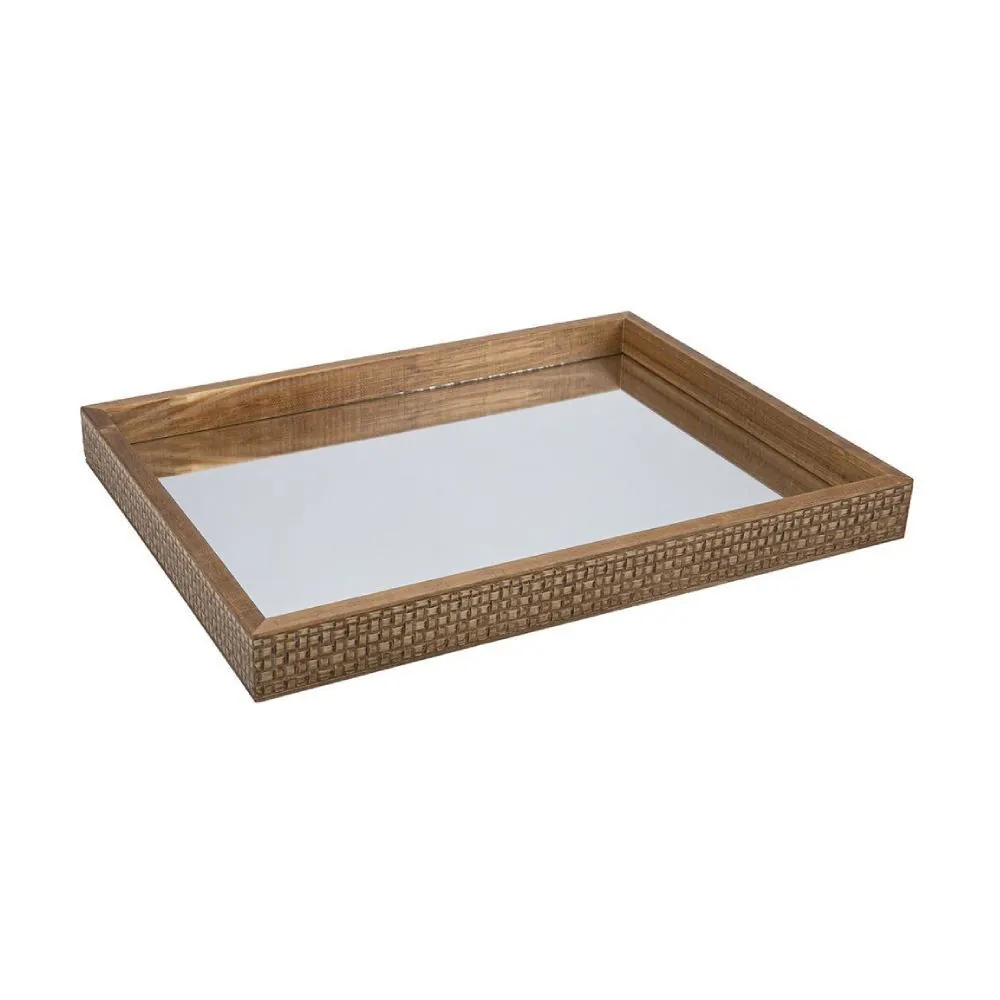 Bandeja Decorativa Espelhado Bw Quadros 30 Cm - Madeira Trama