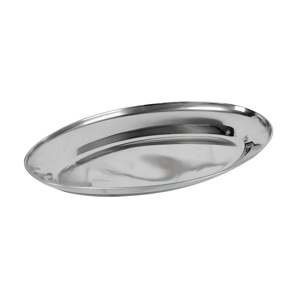 Bandeja Rasa Oval 25Cm - Inox