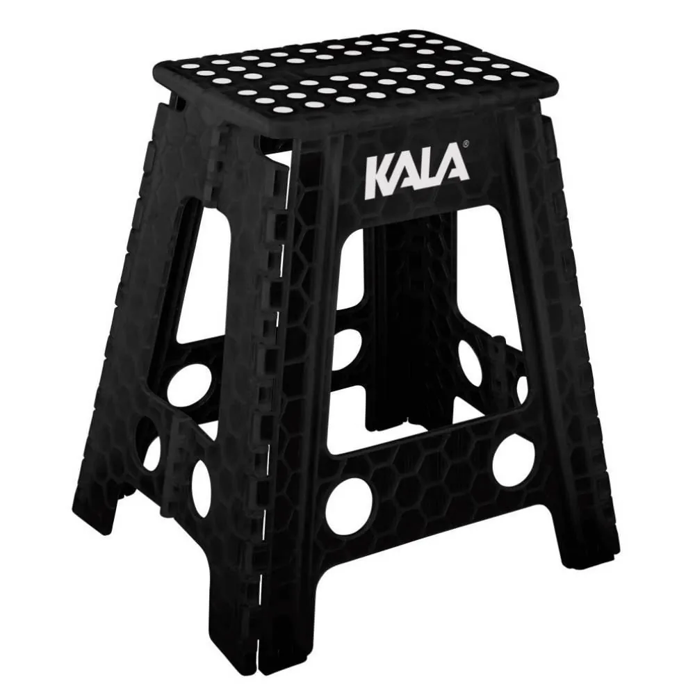 Banqueta Dobrável de Plástico Kala 45Cm Suporta até 150Kg - Preto
