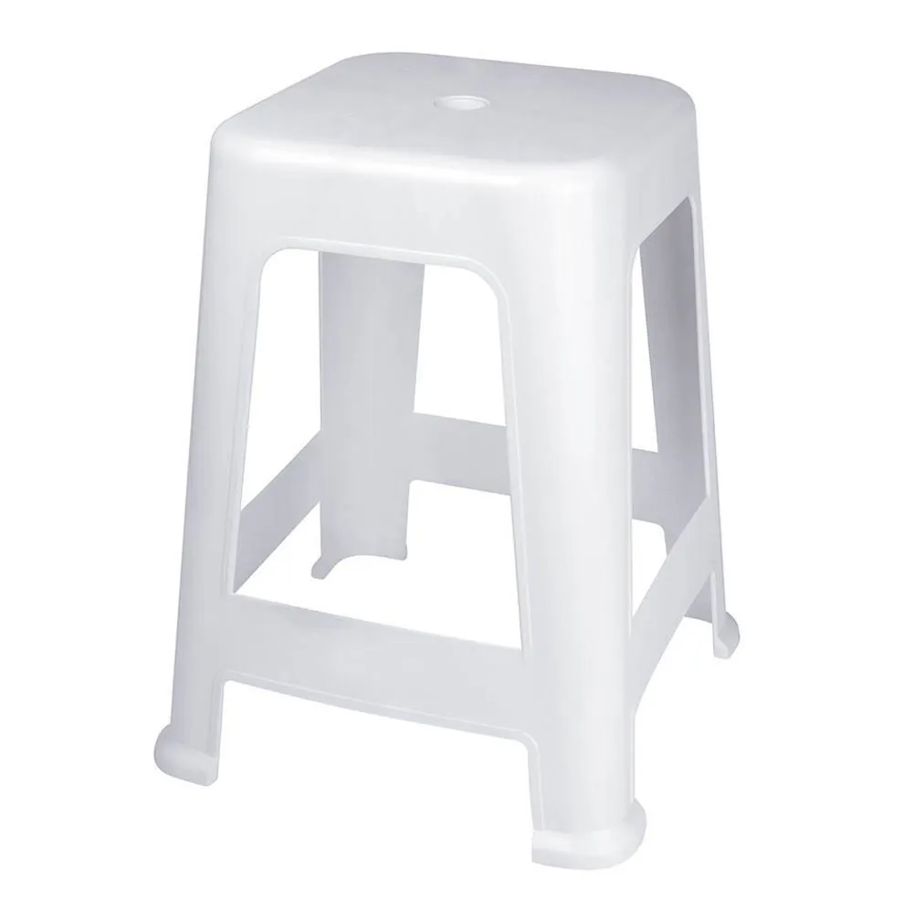 Banqueta de Plástico Branca Mor até 120Kg - Branco