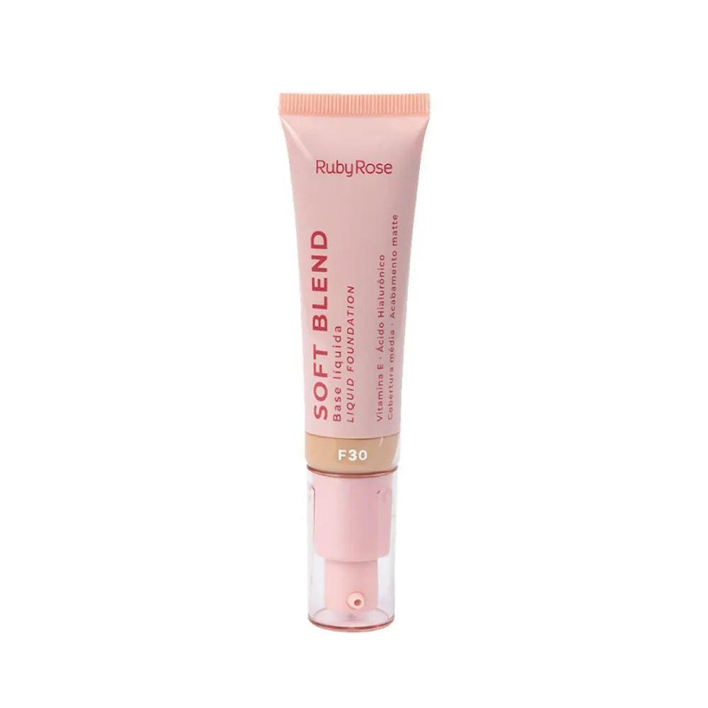 Base Líquida Soft Blend Ruby Rose 30G - Bege Médio F30