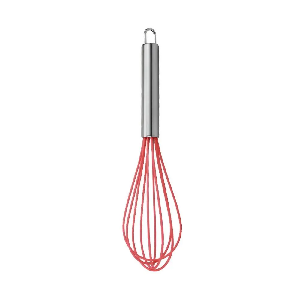 Batedor de Claras com Cabo Inox 25Cm - Vermelho