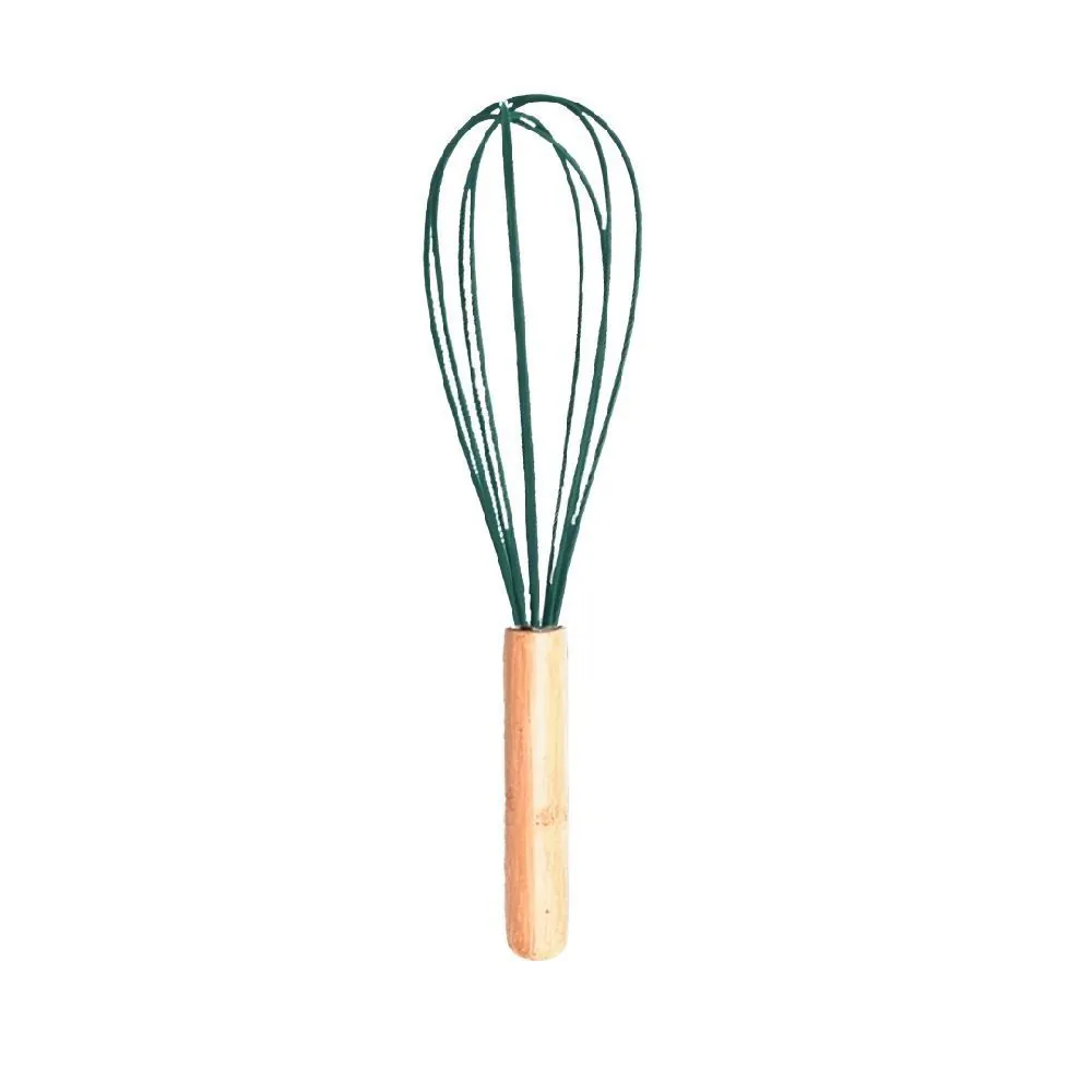Batedor Fouet de Silicone com Cabo de Bambu - Verde Floresta