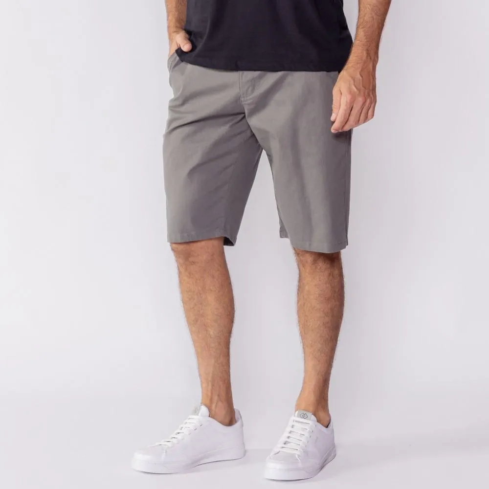 Bermuda Masculina Bolso Faca de Sarja Marc Alain Chumbo