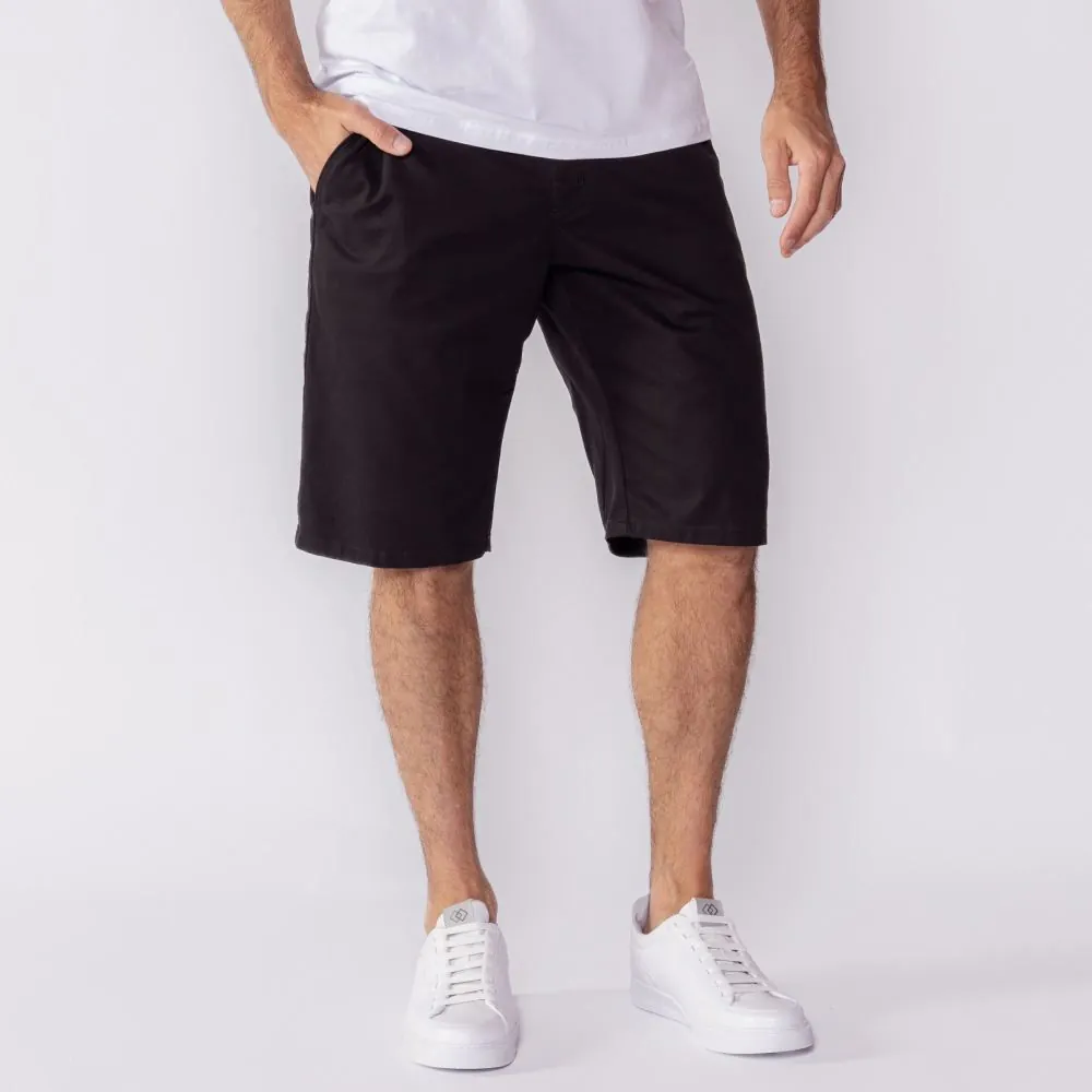 Bermuda Masculina Bolso Faca de Sarja Marc Alain Preto