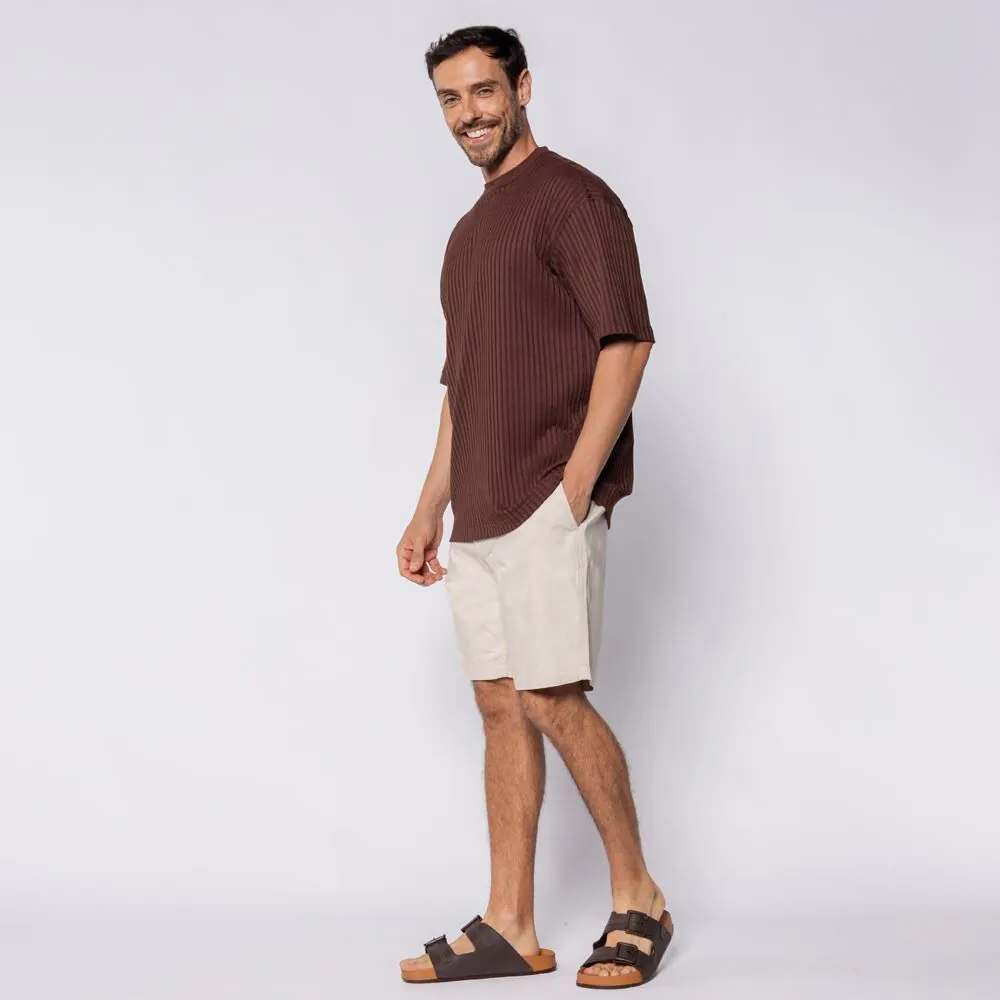 Bermuda Masculina em Linho Marc Alain Cru