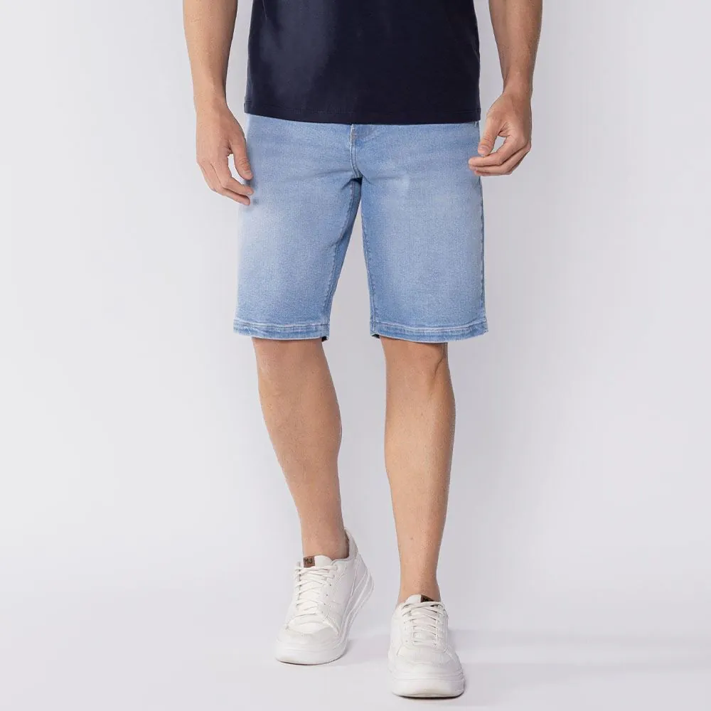 Bermuda Masculina Jeans Tradicional Marc Alain Azul Claro