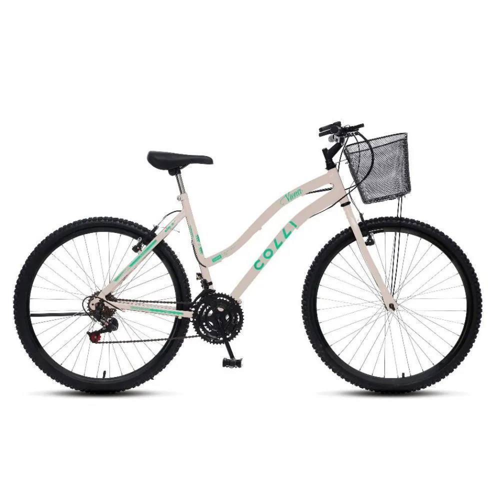 Bicicleta Colli Viena Aro 26 com Cesto Bege Retrô