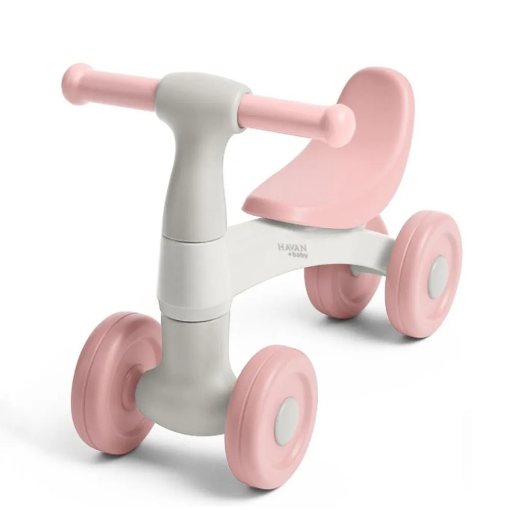 Bicicleta de Equilíbrio Andador Infantil Sem Pedal Baby - Rosa e Off White