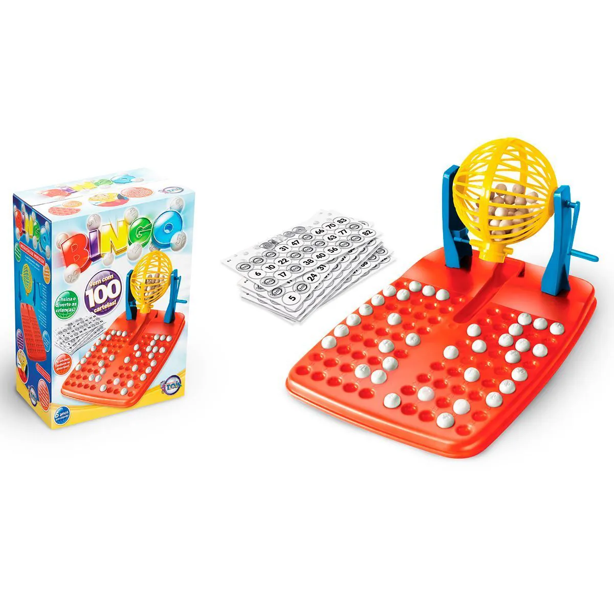 Bingo com 100 Cartelas Toia Brinquedos - Amarelo