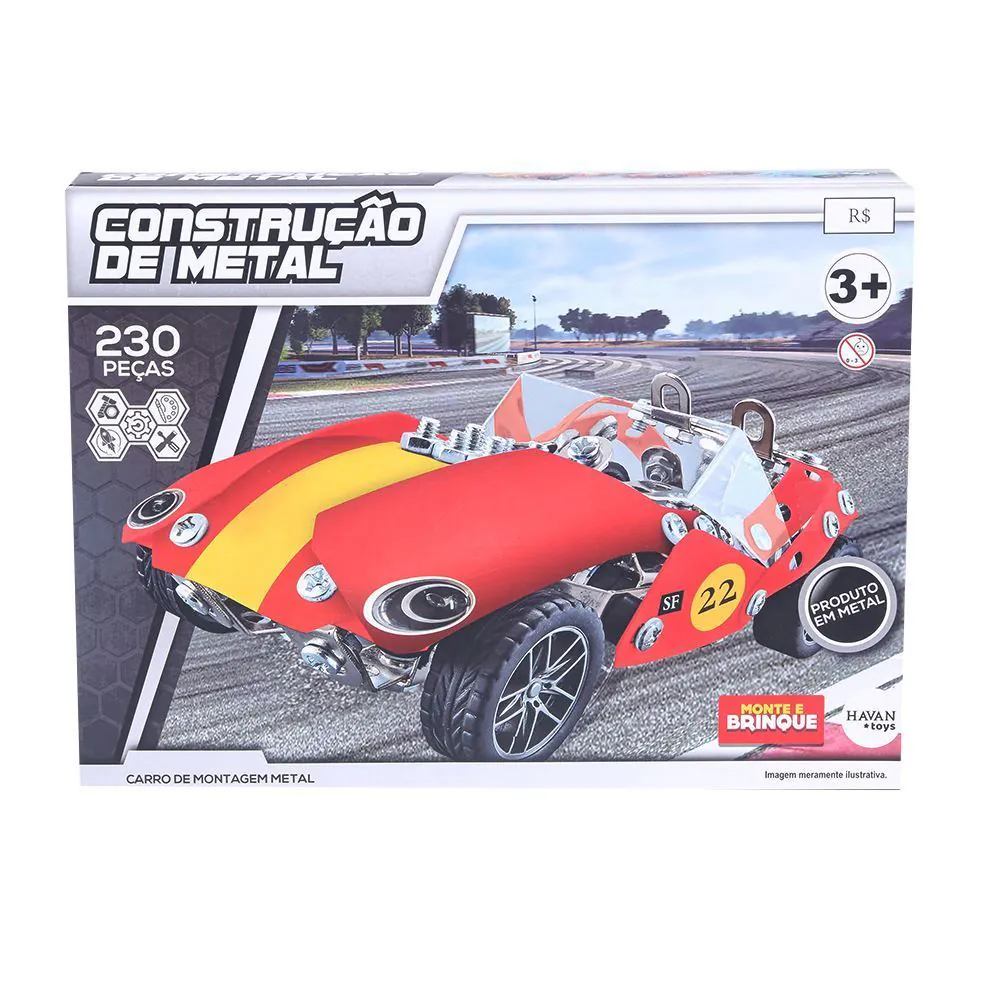 Bloco de Metal Carro Vermelho Toys - HBR0804
