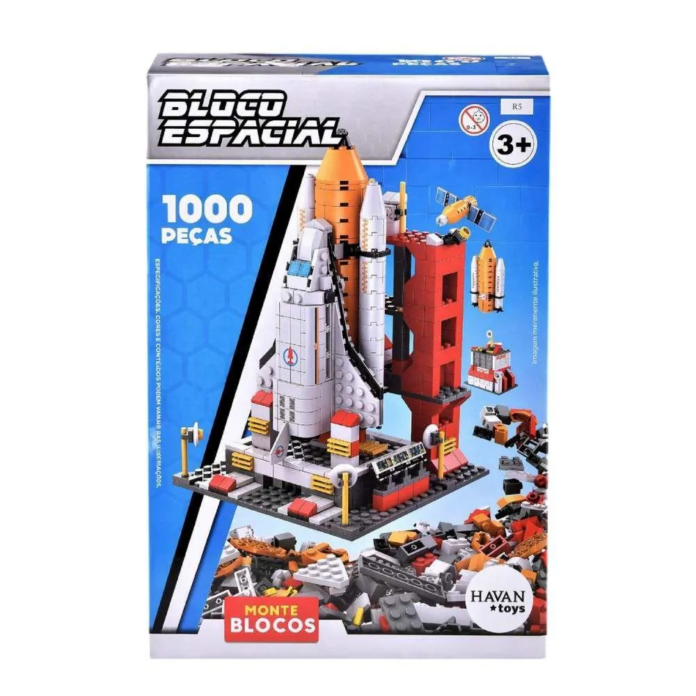 Bloco de Montar 1000 Peças Estação de Foguete Toys - HBR0487