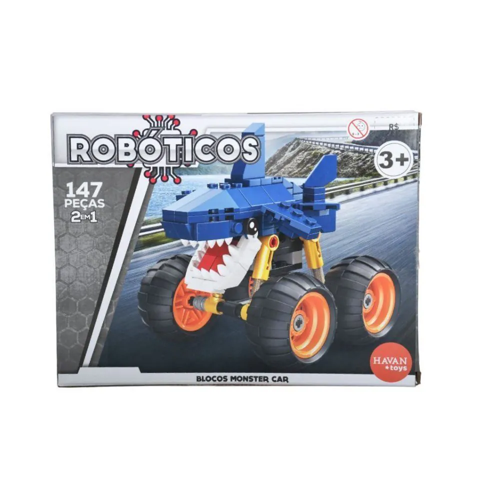 Blocos de Montar Monster Car Toys - HBR0862