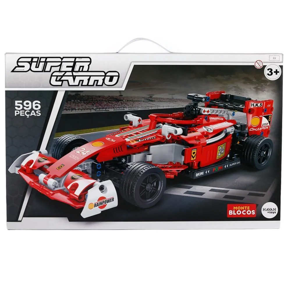 Blocos de Montar Super Carro 596 Peças Toys - HBR0960