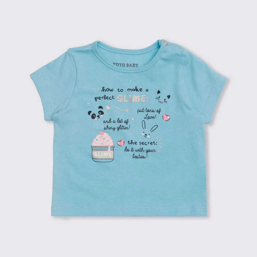Blusa de Bebê Cotton Slime Yoyo Baby Azul