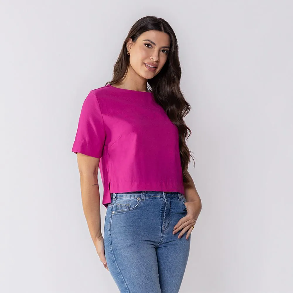 Blusa Feminina de Alfaiataria Patricia Foster Fuscia