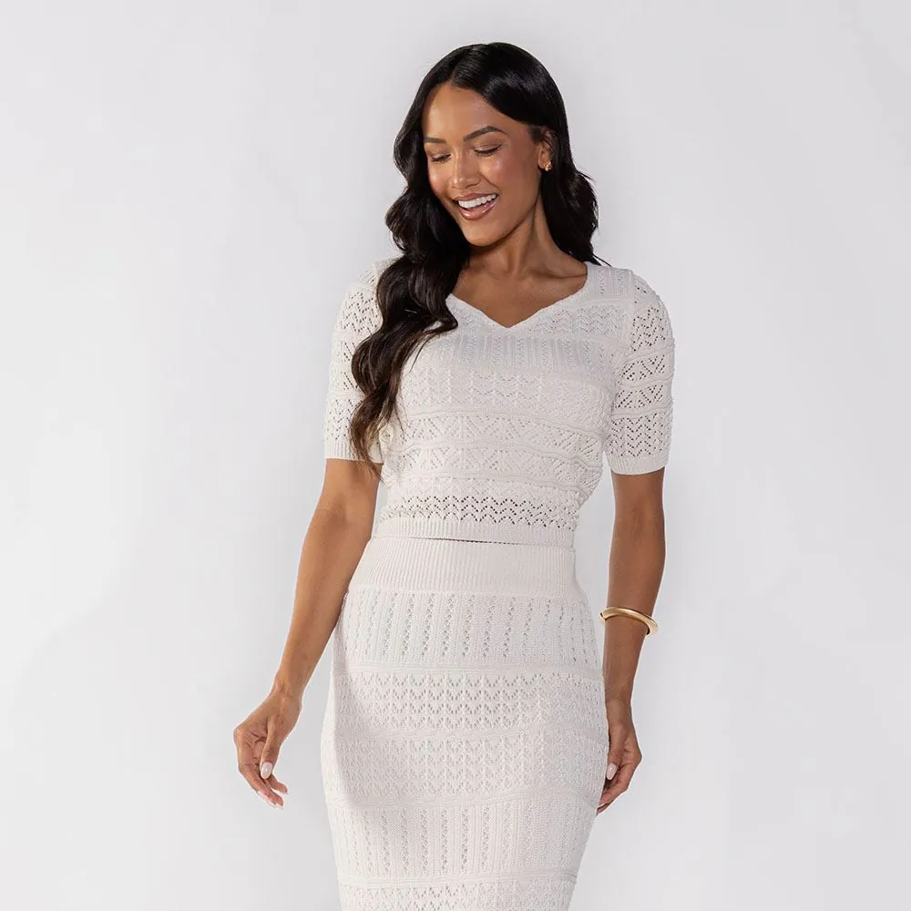 Blusa Feminina de Tricot Patricia Foster Off White