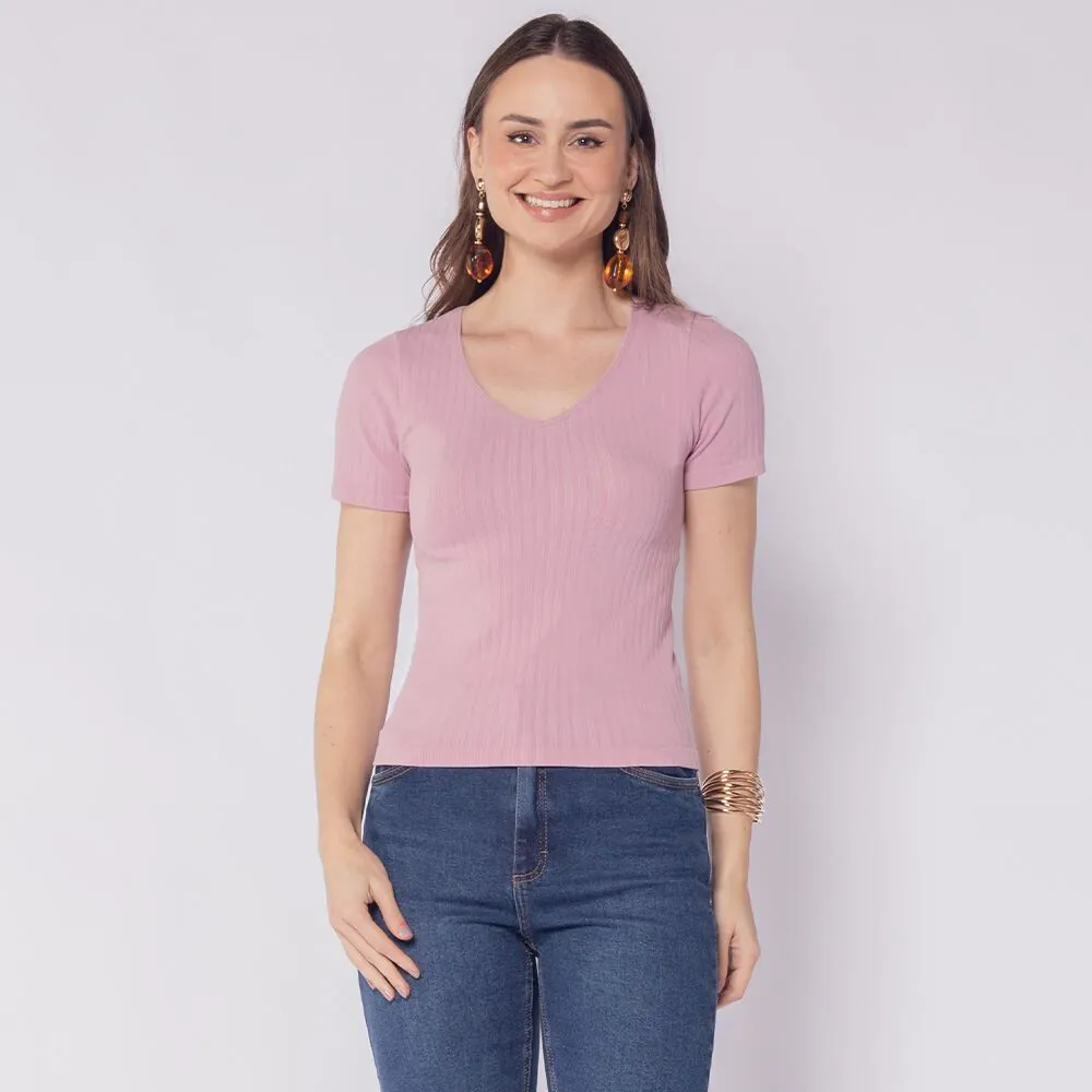 Blusa Feminina em Poliamida Sem Costura Patricia Foster Malva