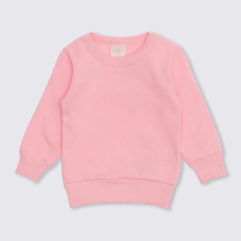 Blusão de Bebê Moletom Básico Yoyo Baby Rosa Trazino