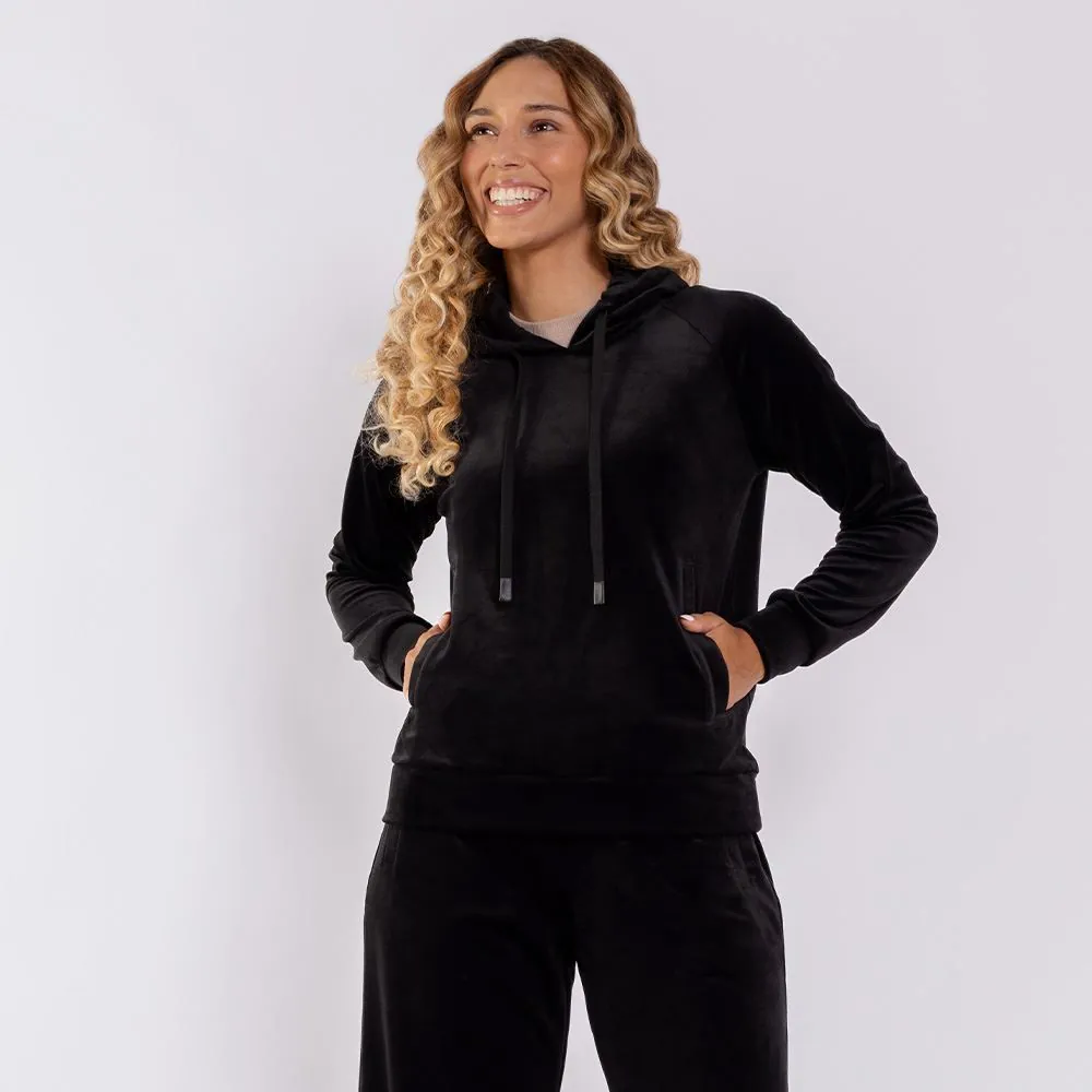 Blusão Feminino Esportivo em Plush com Capuz Scream Preto