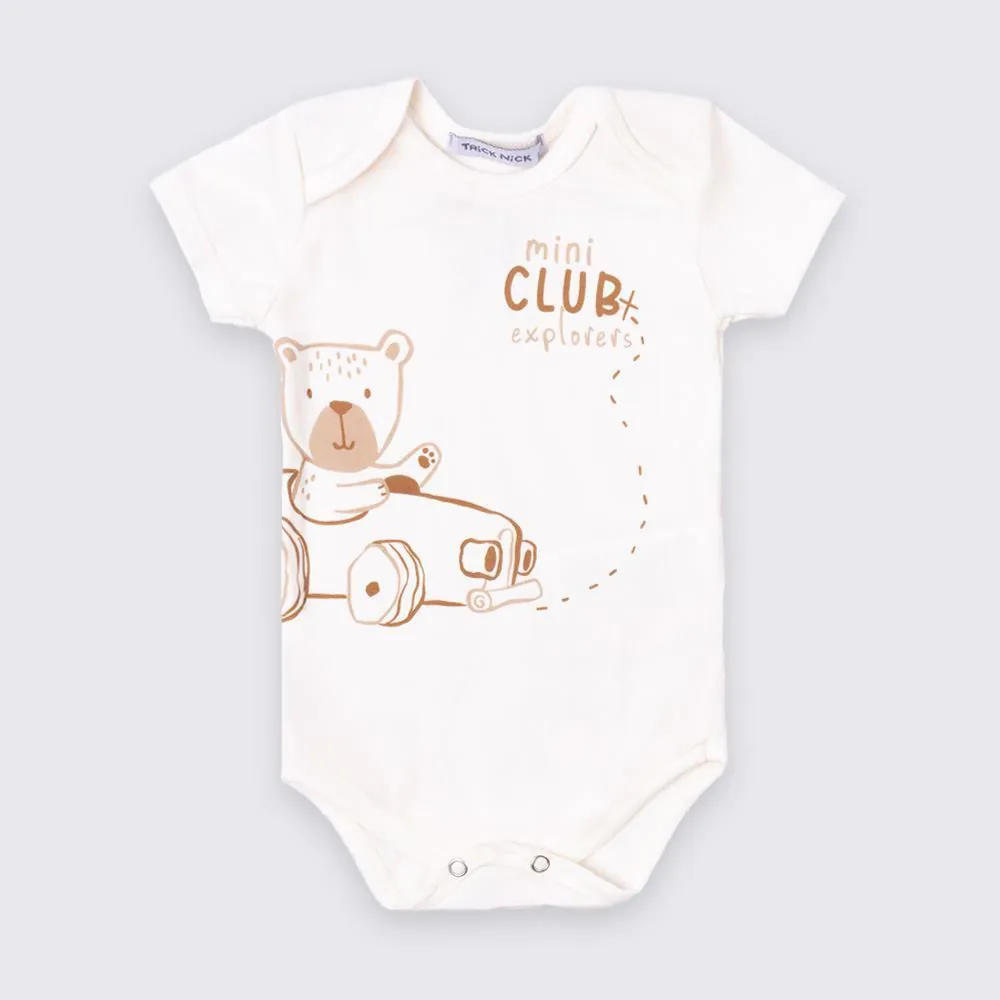 Body Bebê Menino Manga Curta Explorer Trick Nick Off White
