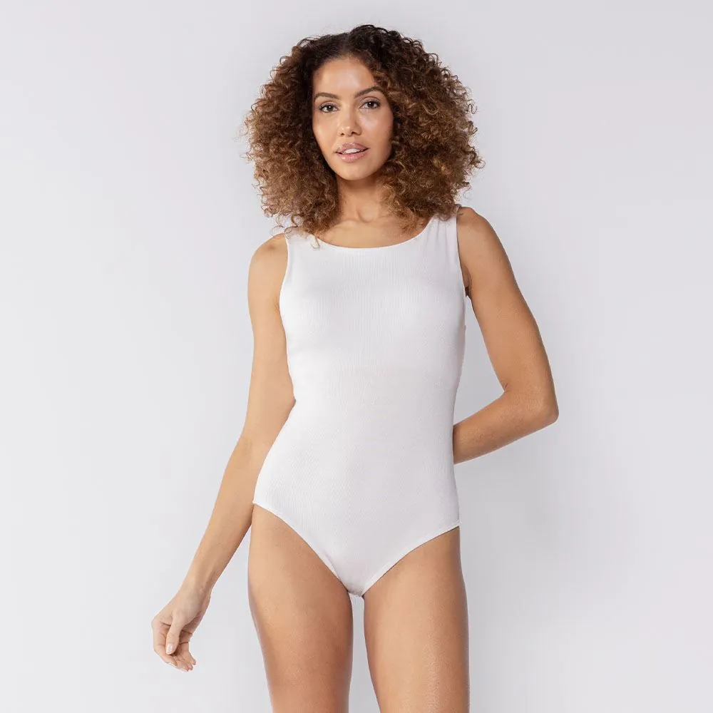 Body Feminino de Viscose Boby Blues Branco Neutro